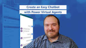 Featured image depicting completed chatbot and authoring canvas of chatbot Power Virtual Agents