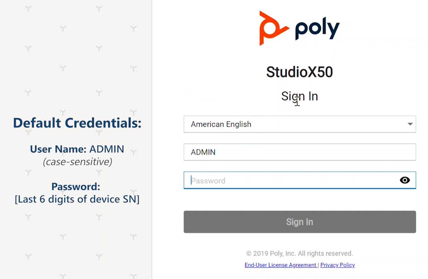 poly studio x50 device login microsoft teams