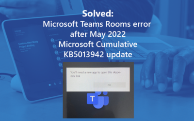 Solved: “You’ll need a new app to open this skype-mrx link” – Microsoft Teams Room error after May 2022 Microsoft Cumulative KB5013942 update