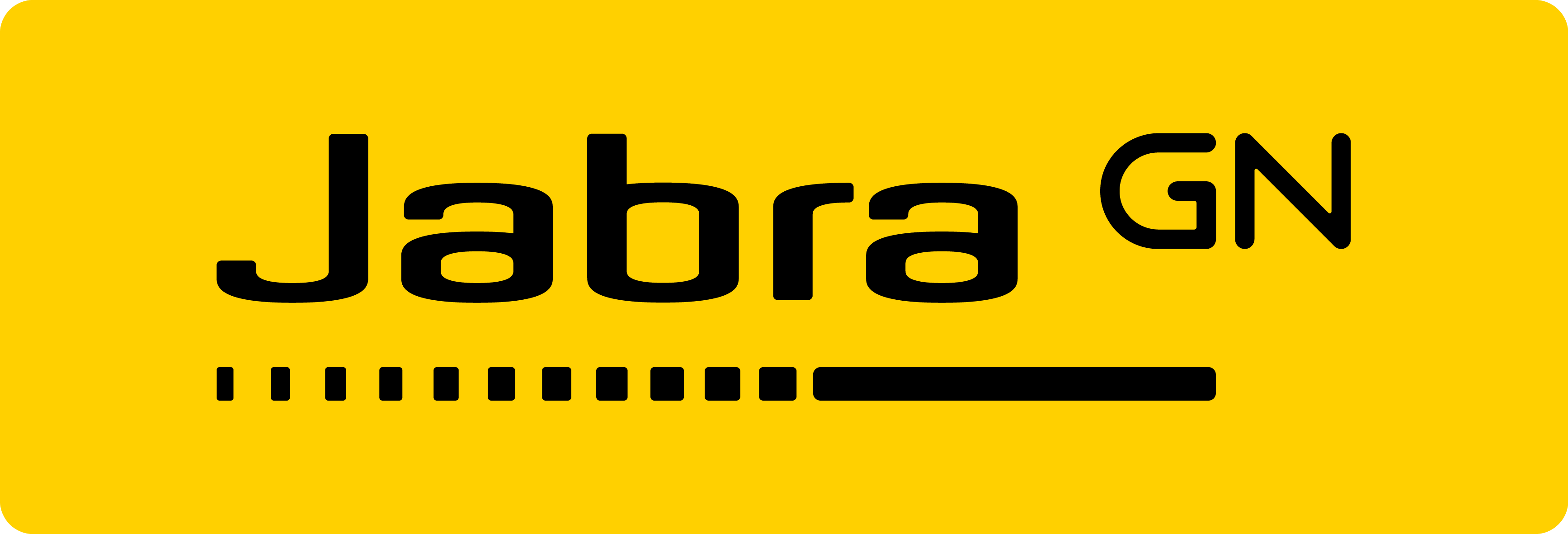 Logo of Jabra, a global brand specializing in audio and video equipment.